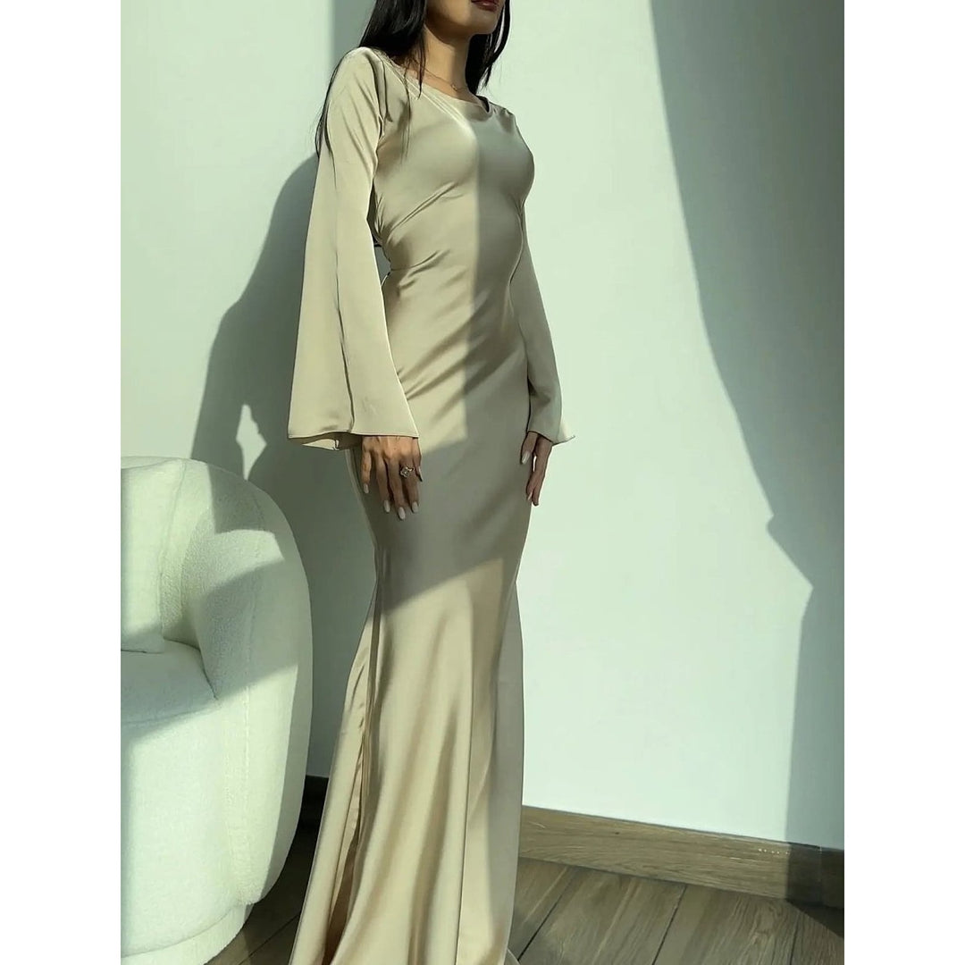 Women's Long Sleeve Maxi Dress, side view