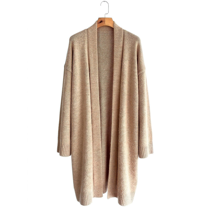 Women's Sweater Coat in Light Brown, front view