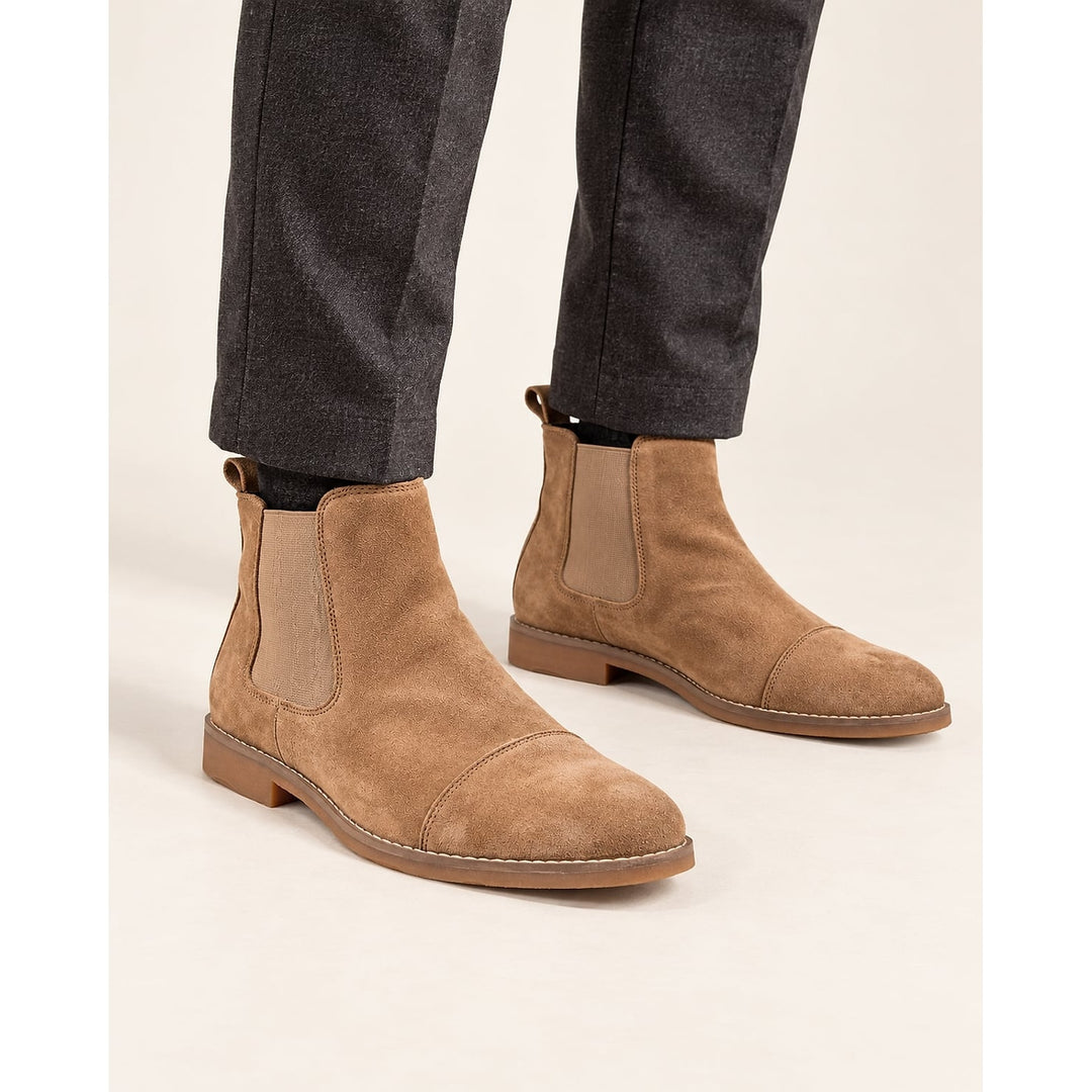 Men's Chelsea Boots in Tan, front view