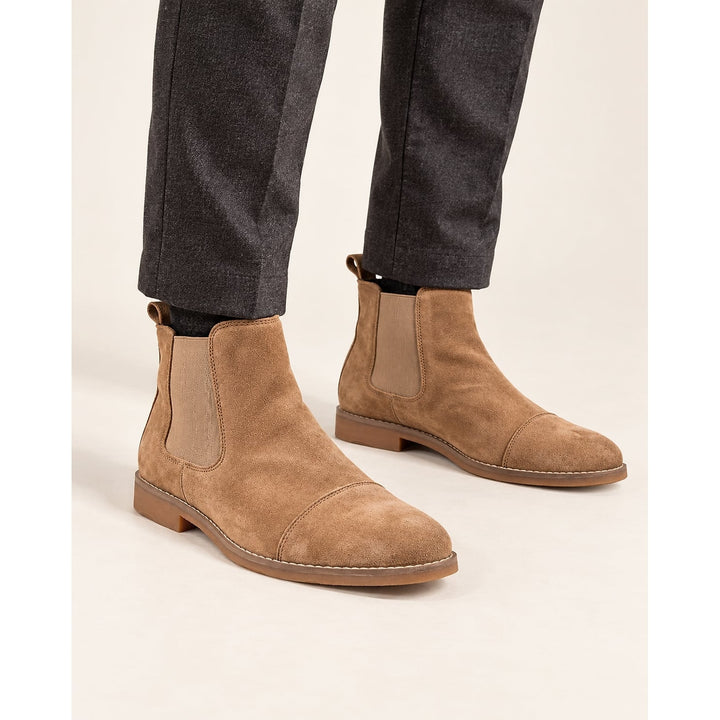 Men's Chelsea Boots in Tan, front view