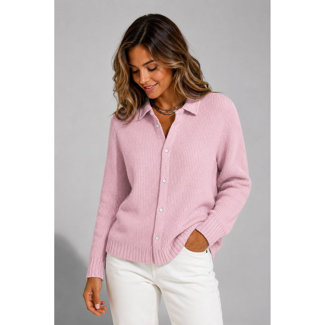 Women's Button Front Cardigan, front view 3