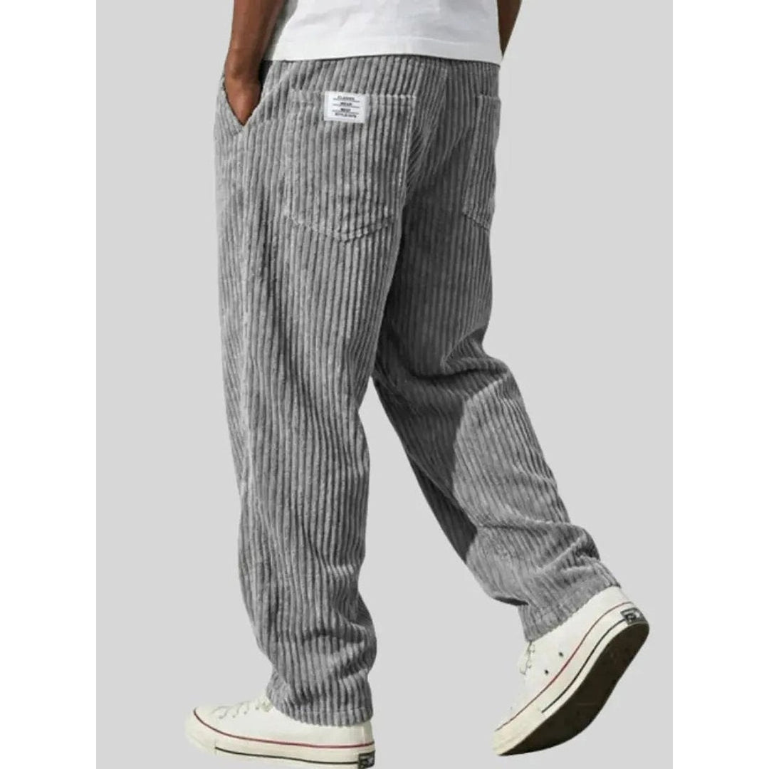 Men’s Corduroy Pants in Gray, back view