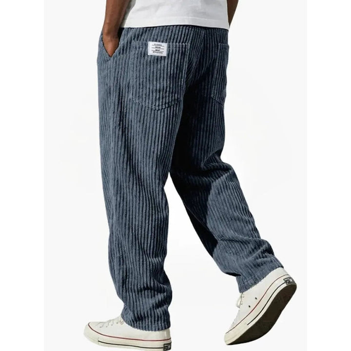 Men’s Corduroy Pants in Blue, back view