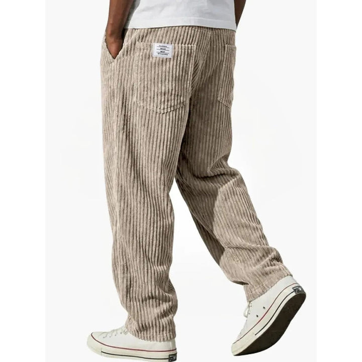 Men’s Corduroy Pants in Khaki, back view