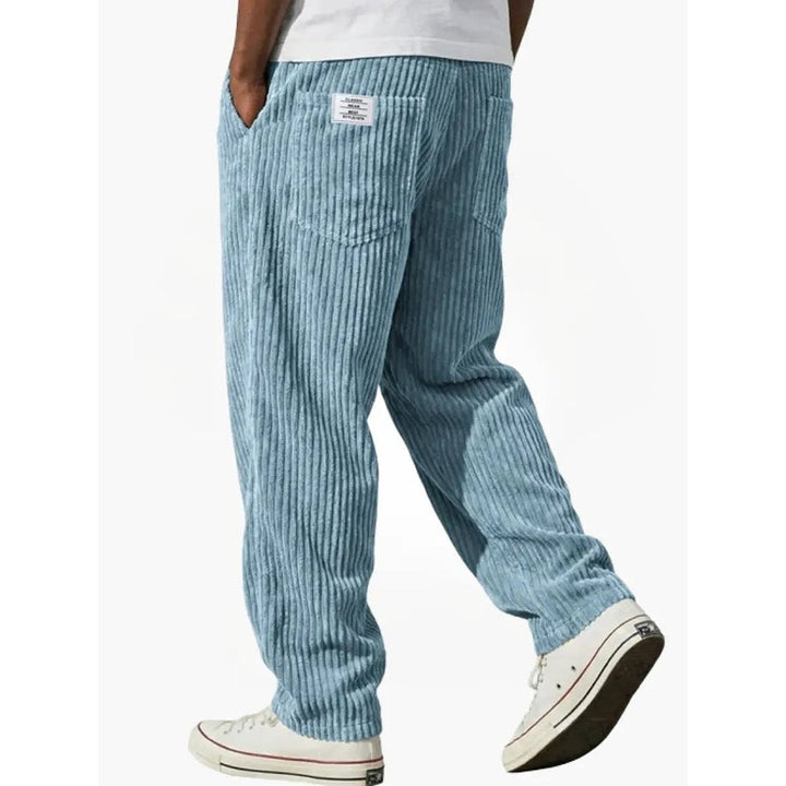 Men’s Corduroy Pants in Light Blue, back view