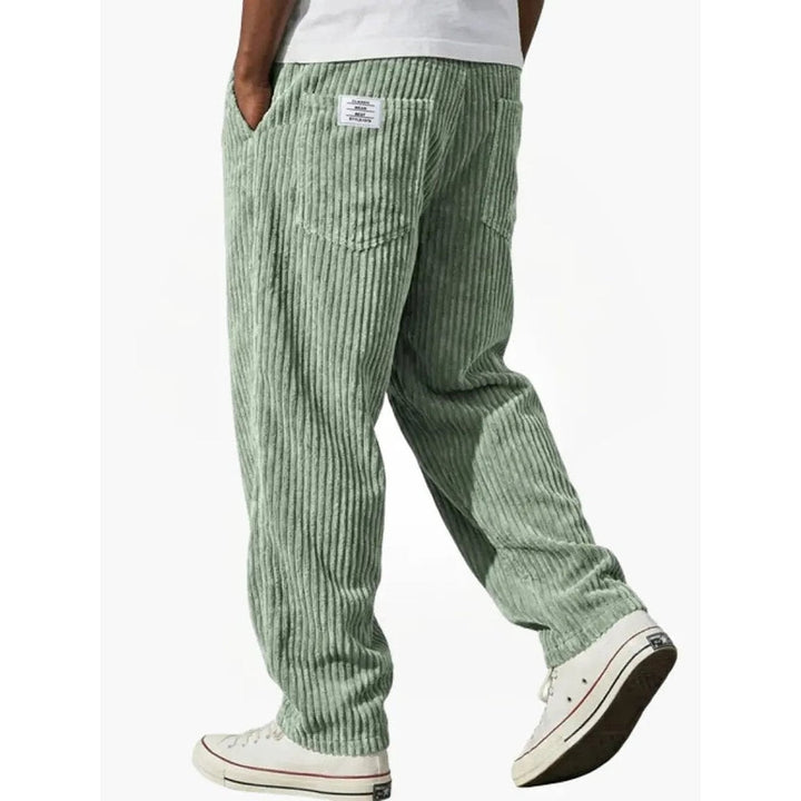 Men’s Corduroy Pants in Light Green, back view
