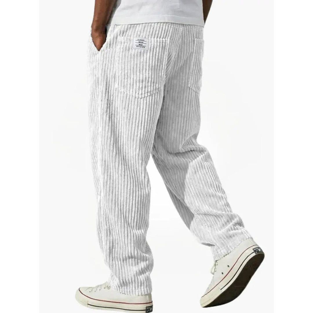 Men’s Corduroy Pants in White, back view