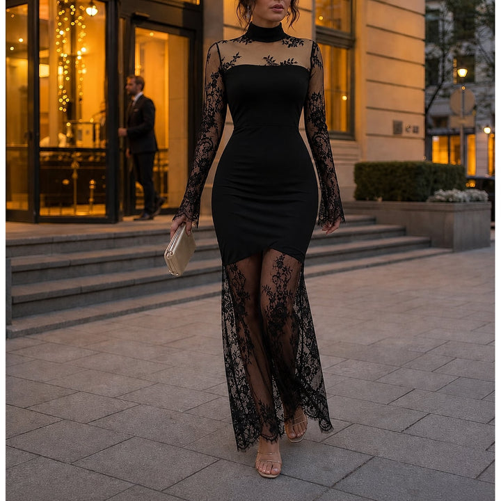 Women's Lace Floor Length Dress, front view