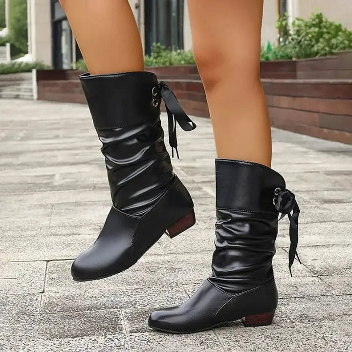 Women's Slouchy Lace Up Boots, front view 3