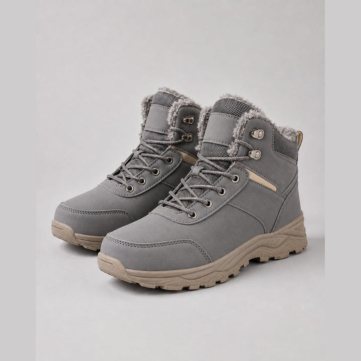 Men’s Lined Winter Boots in Gray, front view