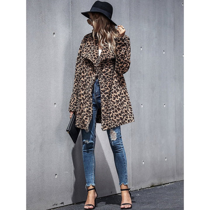 Women's Brown Coat, front view 4