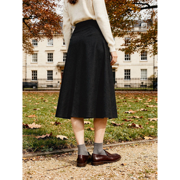 Women's Wool Blend Midi Skirt, back view