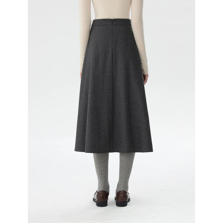 Women's Wool Blend Midi Skirt, back view 2