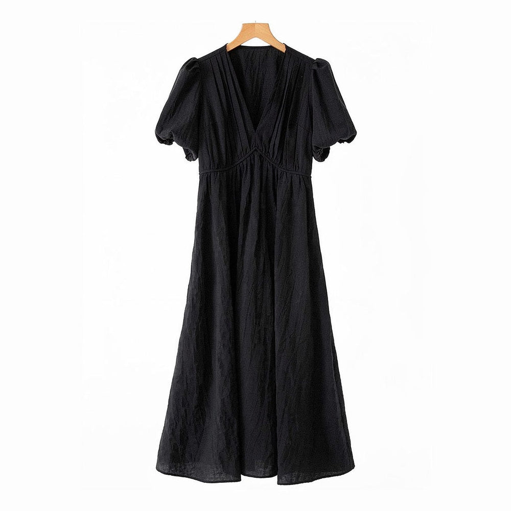 Women's Puff Sleeve Maxi Dress, front view