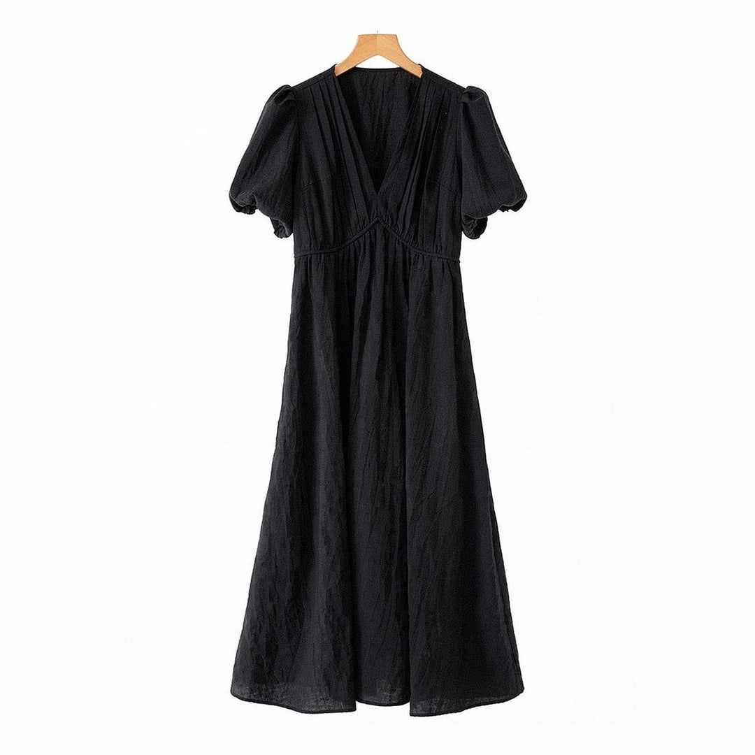 Women's Puff Sleeve Maxi Dress, front view