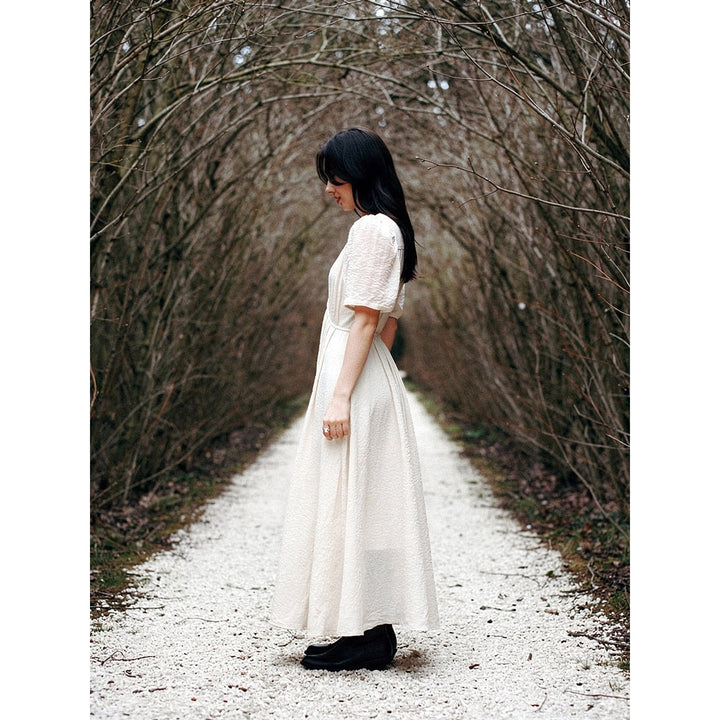 Women's Puff Sleeve Maxi Dress, side view
