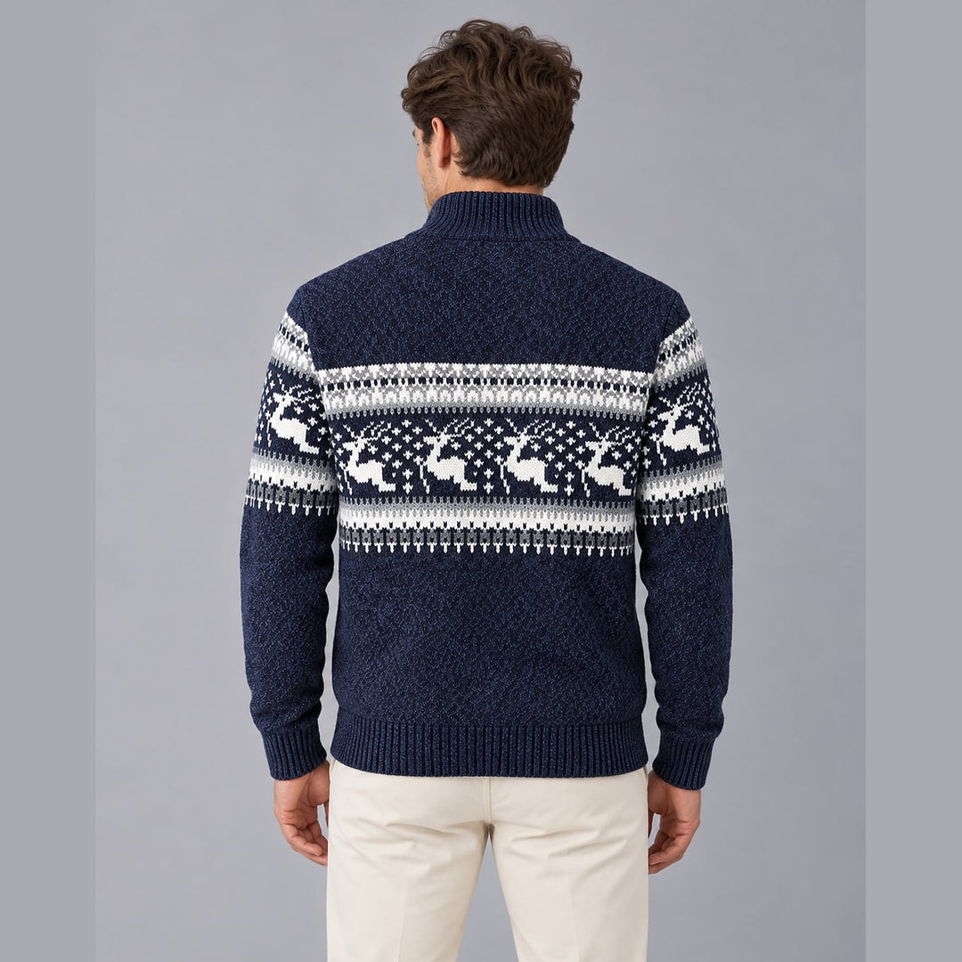 Men's Fair Isle Christmas Sweater, back view 2