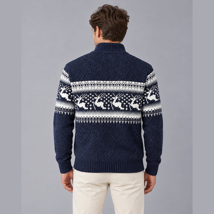 Men's Fair Isle Christmas Sweater, back view 2
