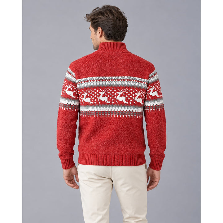 Men's Fair Isle Christmas Sweater, back view 3