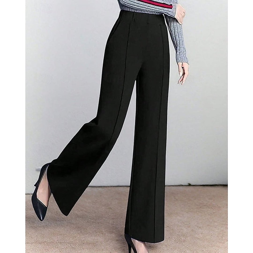 Women’s Elastic Waist Wide Leg Pants, front view