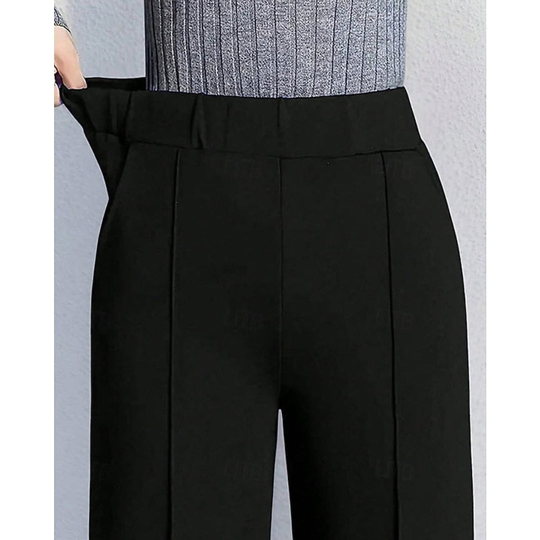Women’s Elastic Waist Wide Leg Pants, detail view
