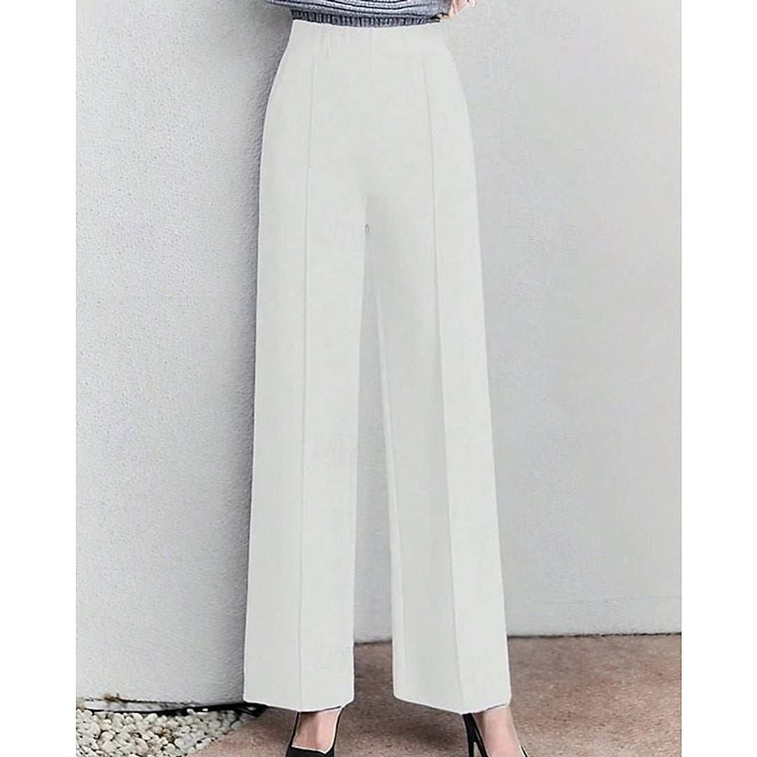 Women’s Elastic Waist Wide Leg Pants, front view 2