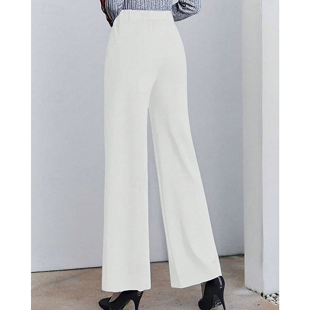 Women’s Elastic Waist Wide Leg Pants, back view 2