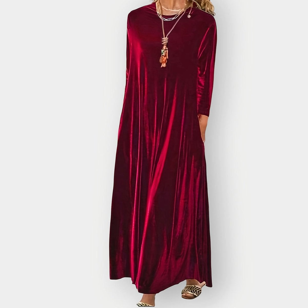 Women's Formal Dress in Burgundy, front view