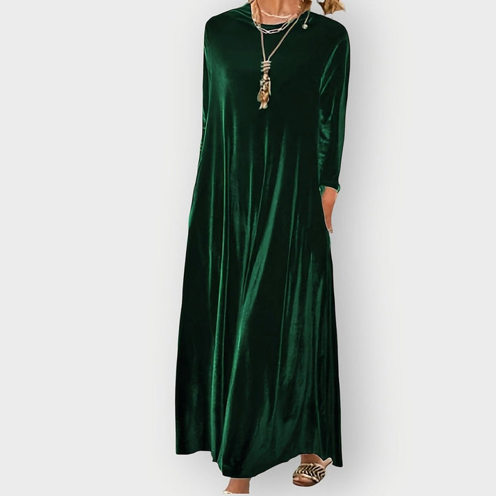 Women's Formal Dress in Dark Green, front view