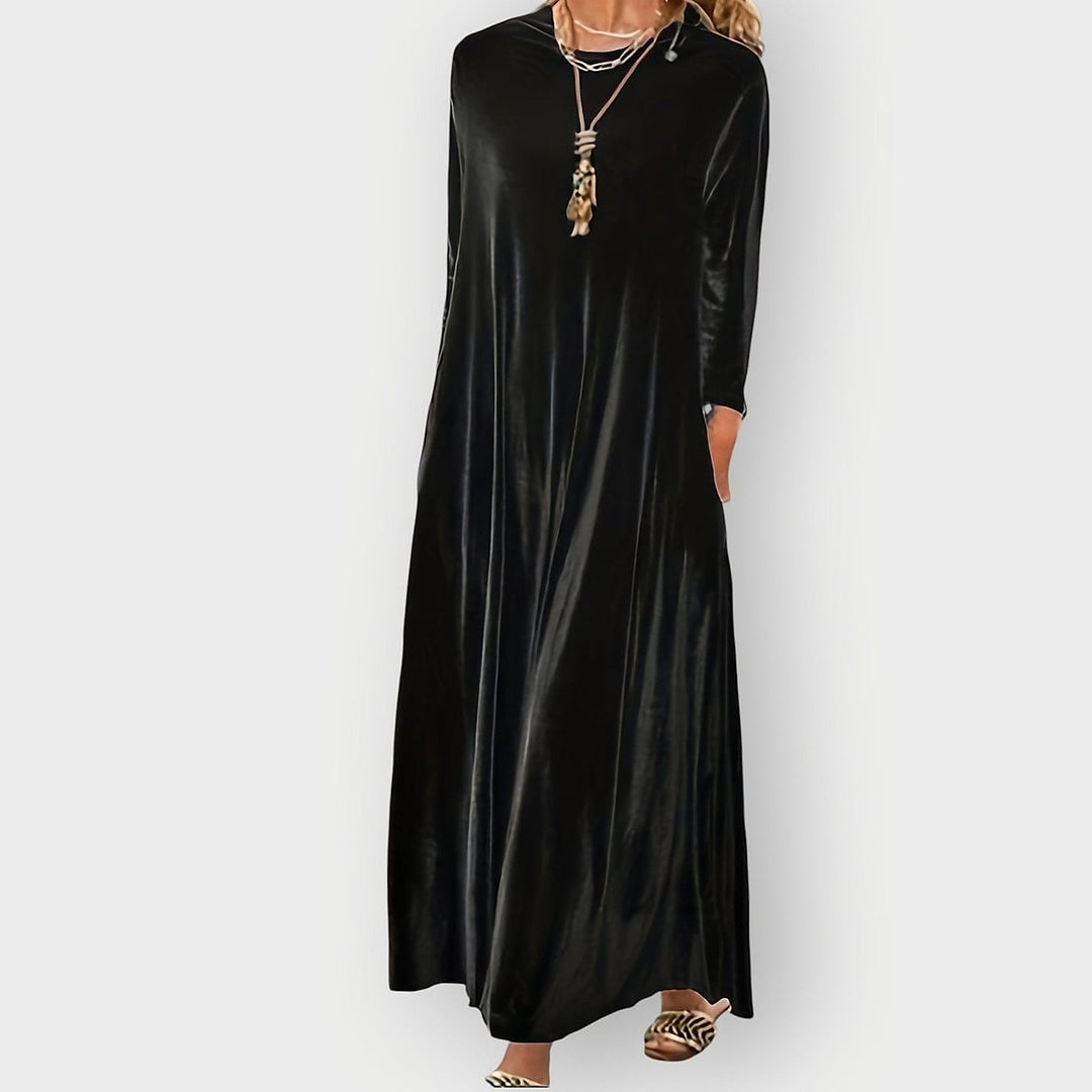 Women's Formal Dress in Black, front view