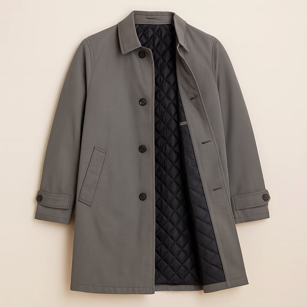 Men's Quilted Car Coat, detail view
