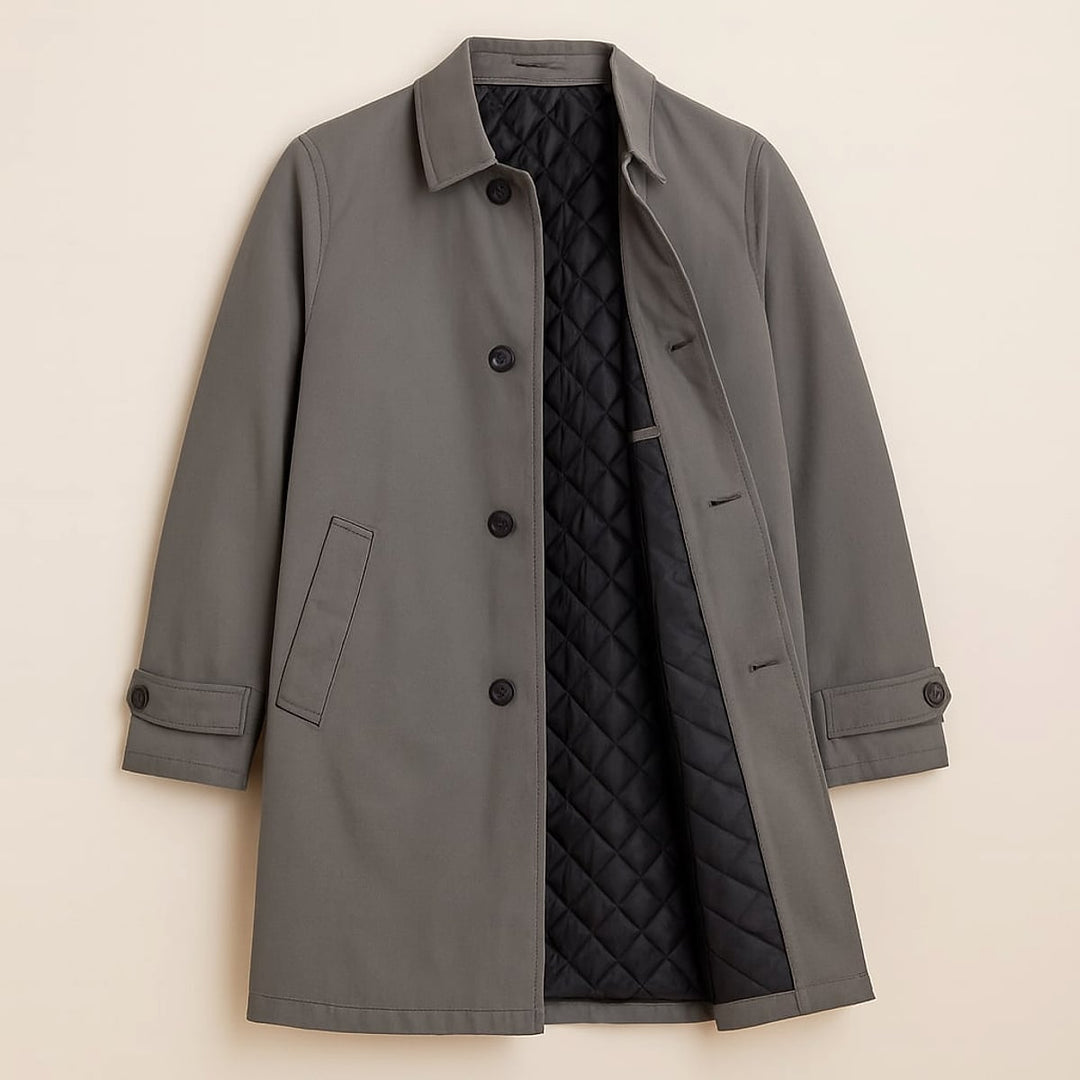 Men's Quilted Car Coat, detail view