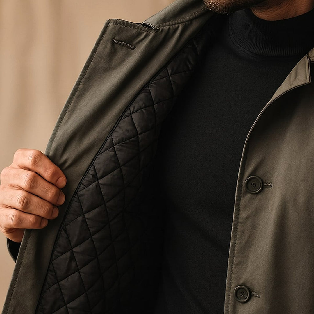 Men's Quilted Car Coat, detail view 2