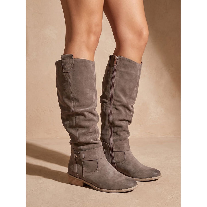 Women’s Pointed Toe Knee High Boots, front view 2