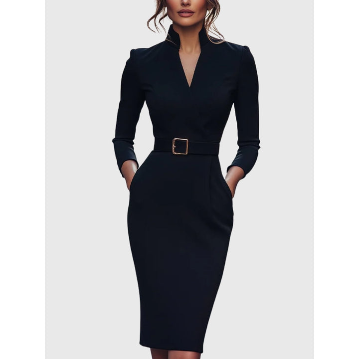 Women's Sheath Dress in Black, front view