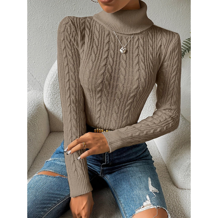 Women's Cable Knit Christmas Sweater, detail view