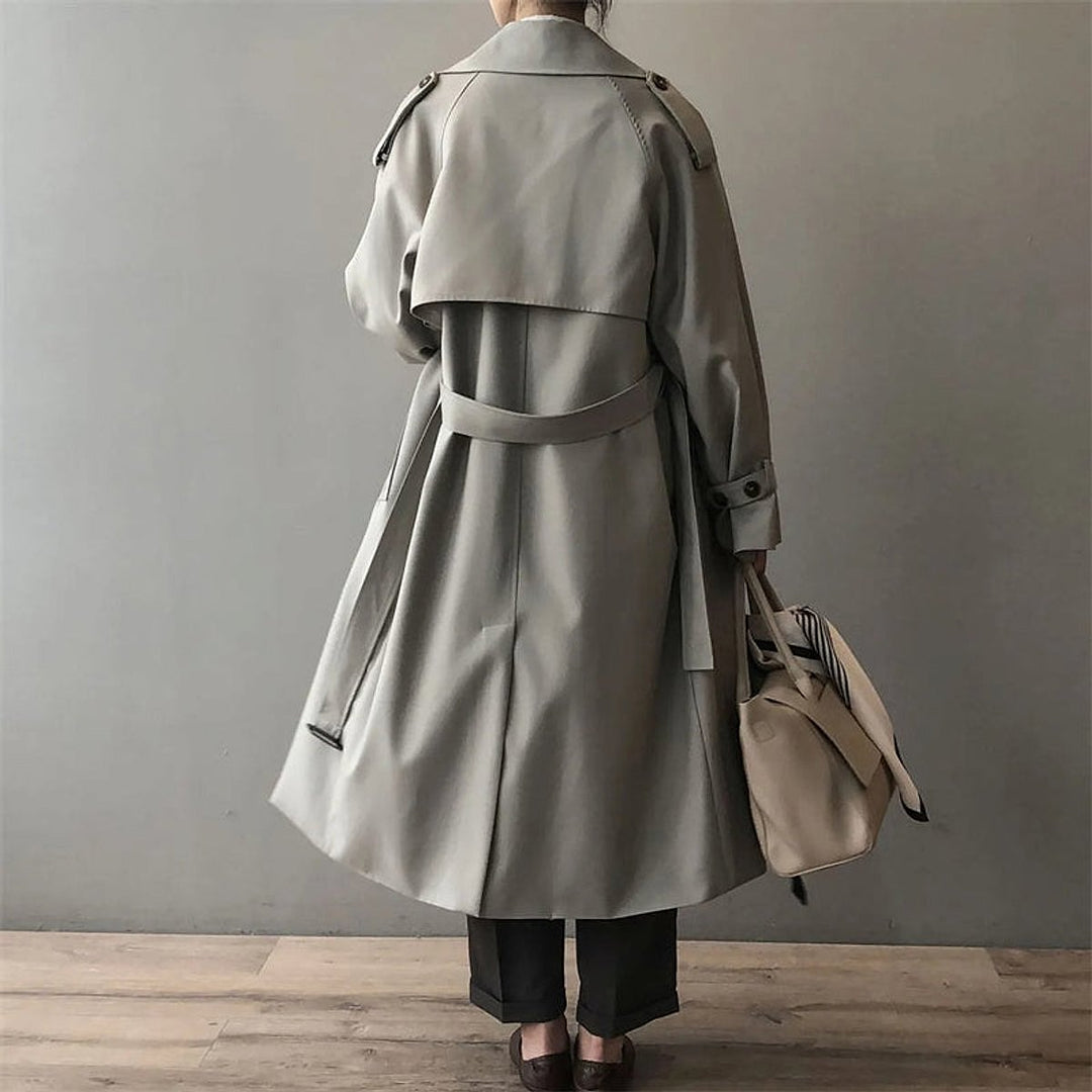Women's Double Breasted Trench Coat, back view