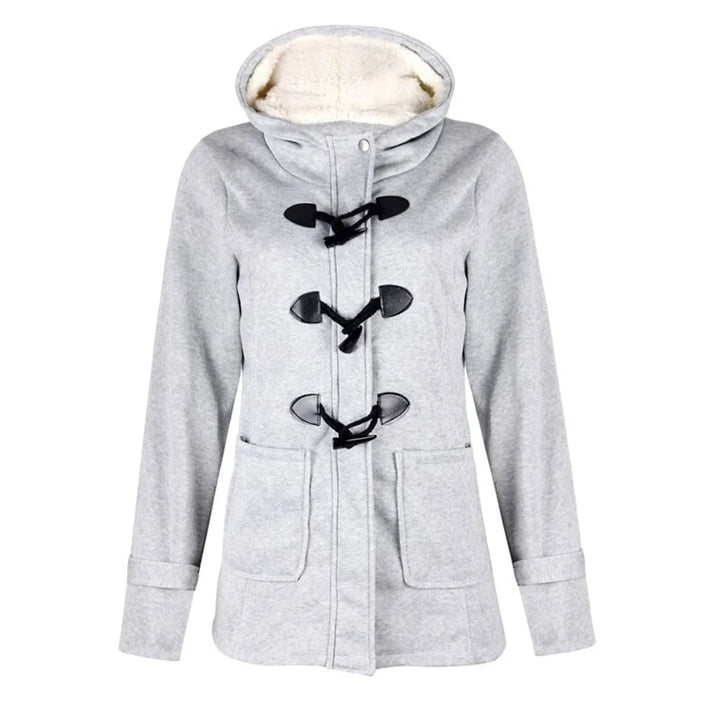 Women's Duffle Coat in Light Gray, front view