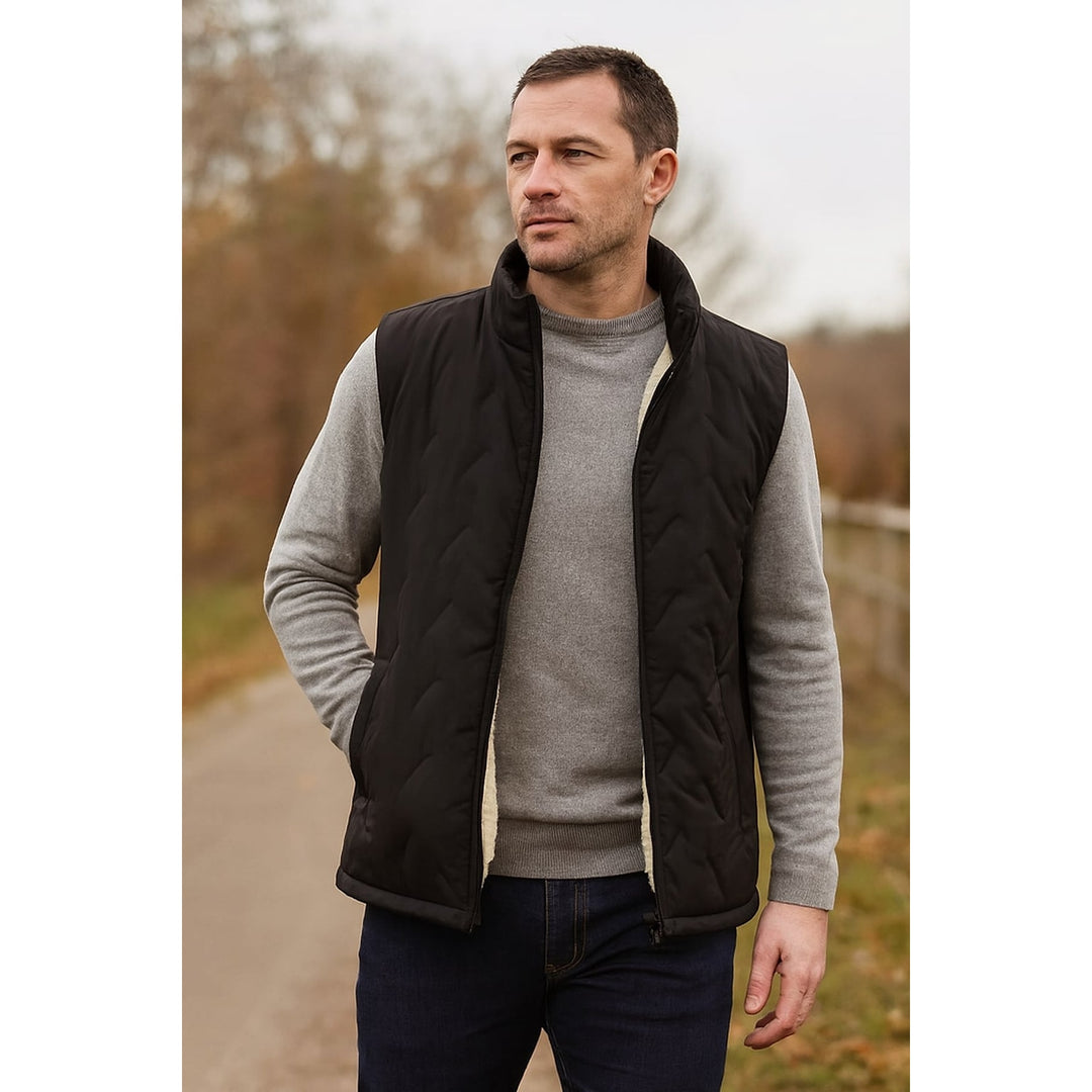 Men's Sherpa Lined Vest, front view 2