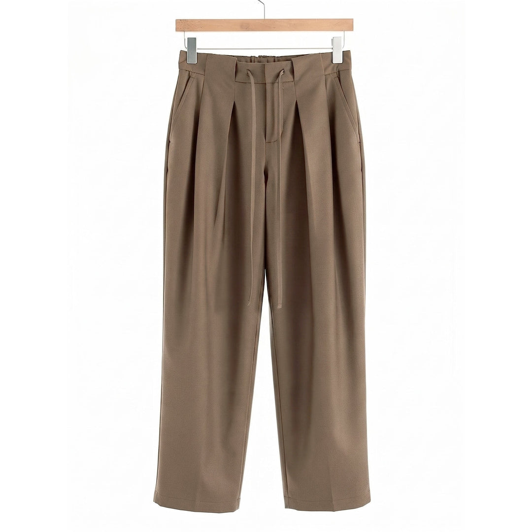 Women's Barrel Leg Pants in Brown, front view