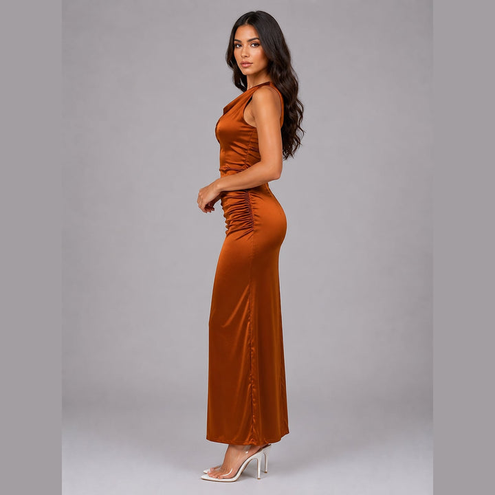 Women's Satin Maxi Dress, side view
