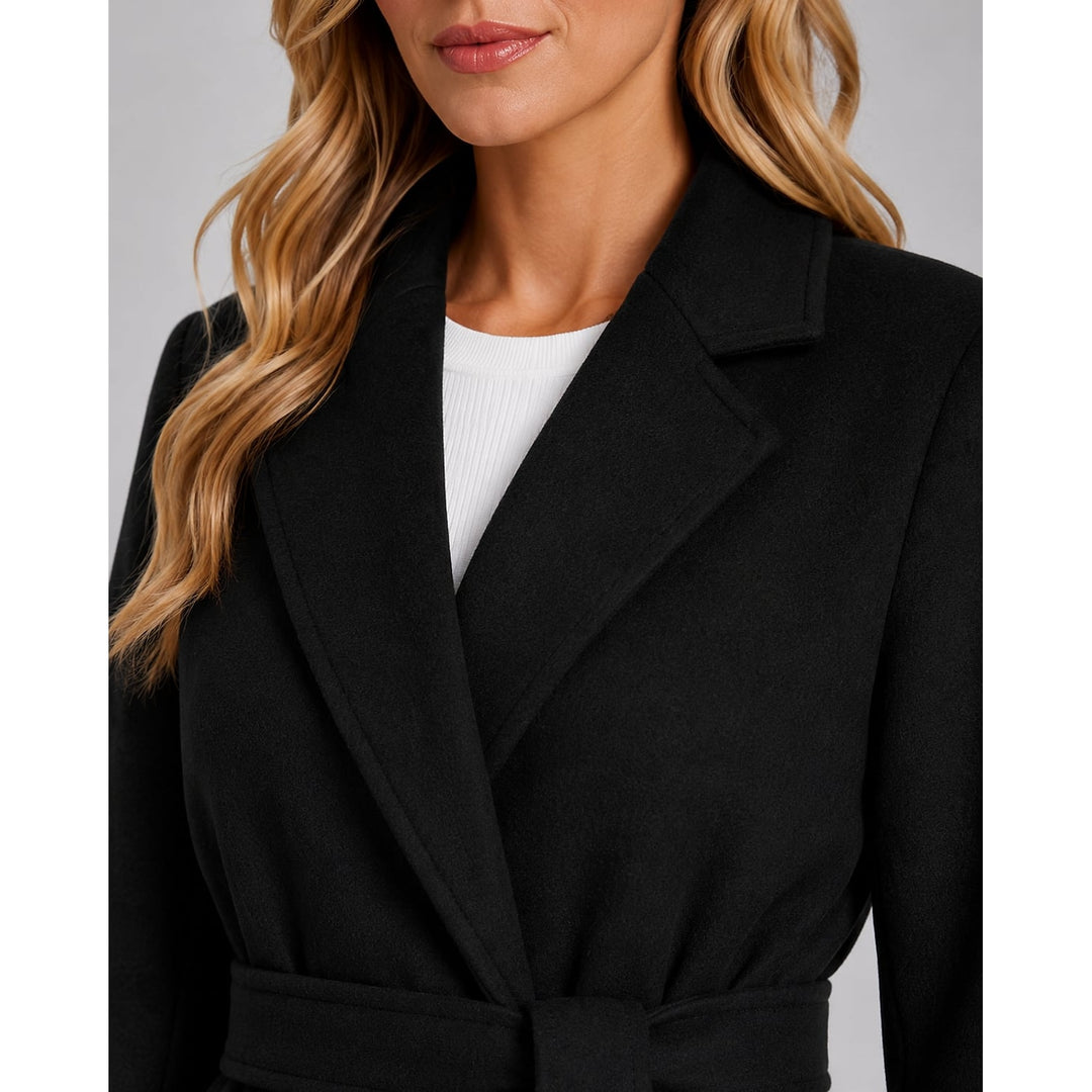 Women's Long Wrap Coat, detail view 2