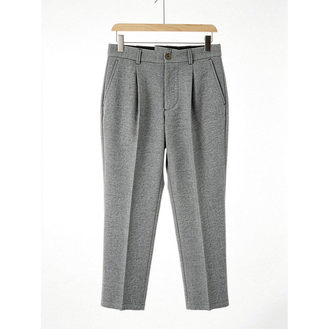 Women's Herringbone Pants in Gray, front view