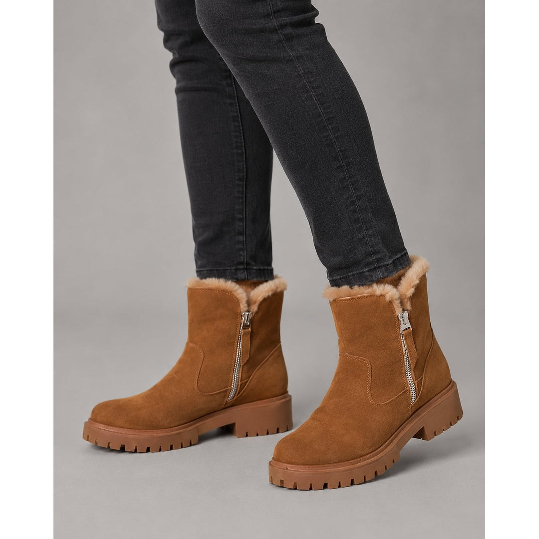 Women's Faux Fur Lined Ankle Boots, front view