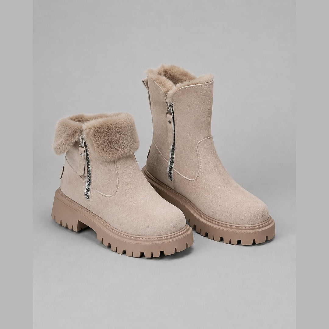 Women's Faux Fur Lined Ankle Boots, front view 4