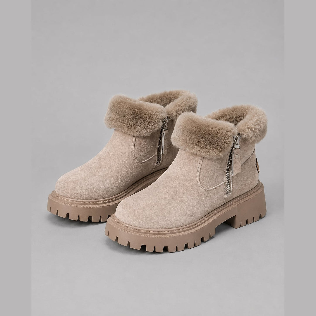 Women's Faux Fur Lined Ankle Boots, front view 5