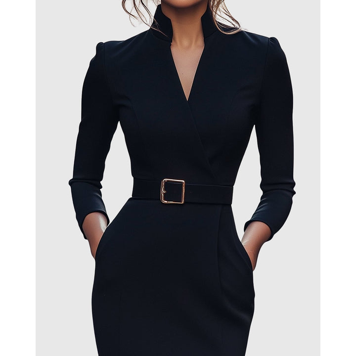 Women's Long Sleeve Midi Dress, detail view