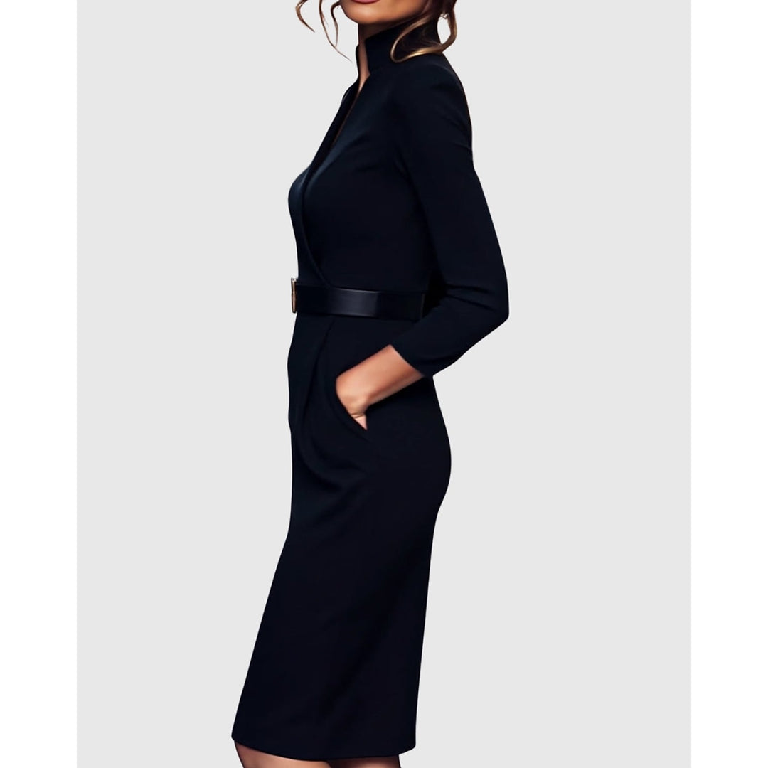 Women's Long Sleeve Midi Dress, detail view 3
