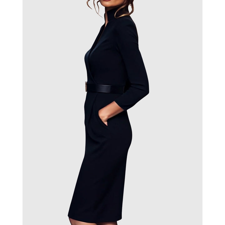 Women's Long Sleeve Midi Dress, detail view 3