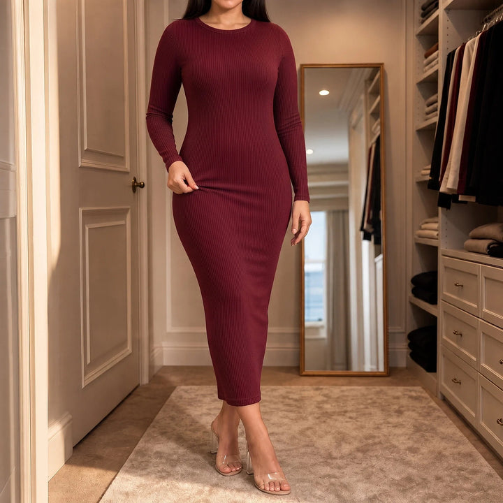 Women's Long Sleeve Bodycon Dress, front view